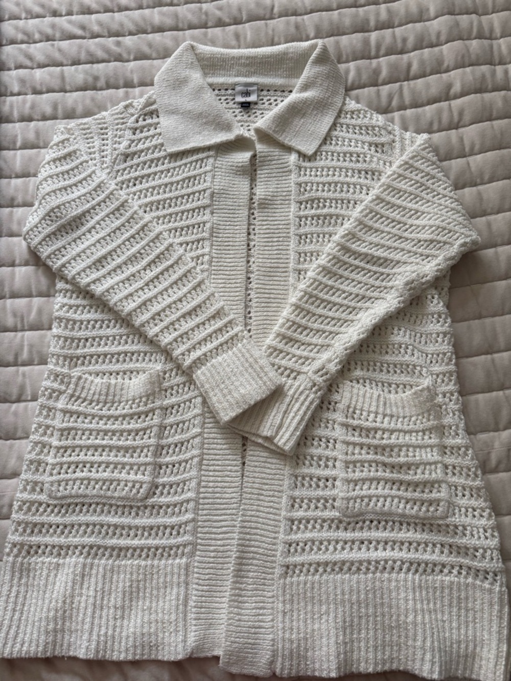 cabi Open Stitch Cardigan Sz L